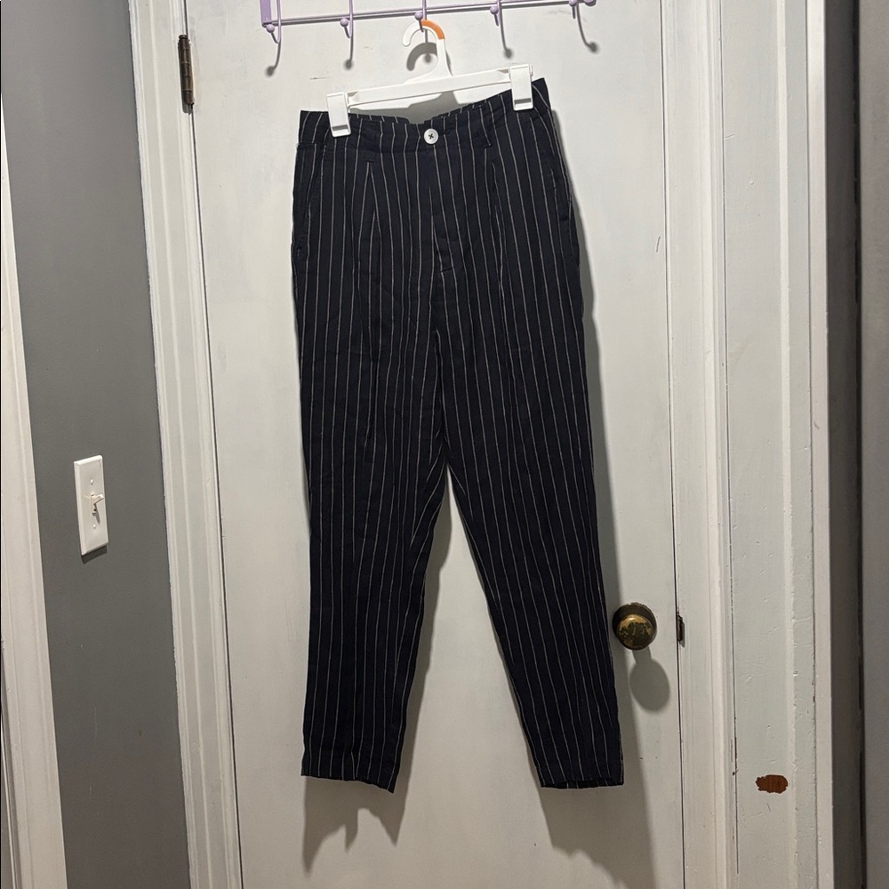 ALEX MILL pleated stripe linen boy pants